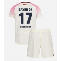 Otroški Nogometni dresi Bayer Leverkusen Eliesse Ben Seghir #17 Gostujoči 2025-26 Kratek Rokav (+ Kratke hlače)